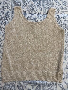 Vintage Neutral Beige Knit Tank Top